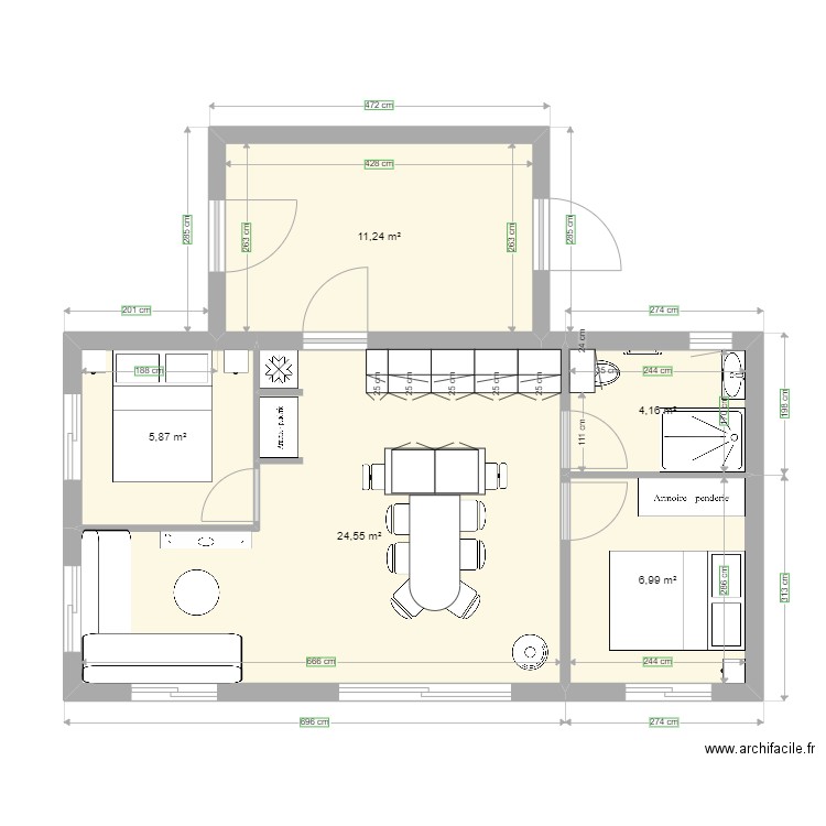 C moins de 50 m2. Plan de 0 pièce et 0 m2