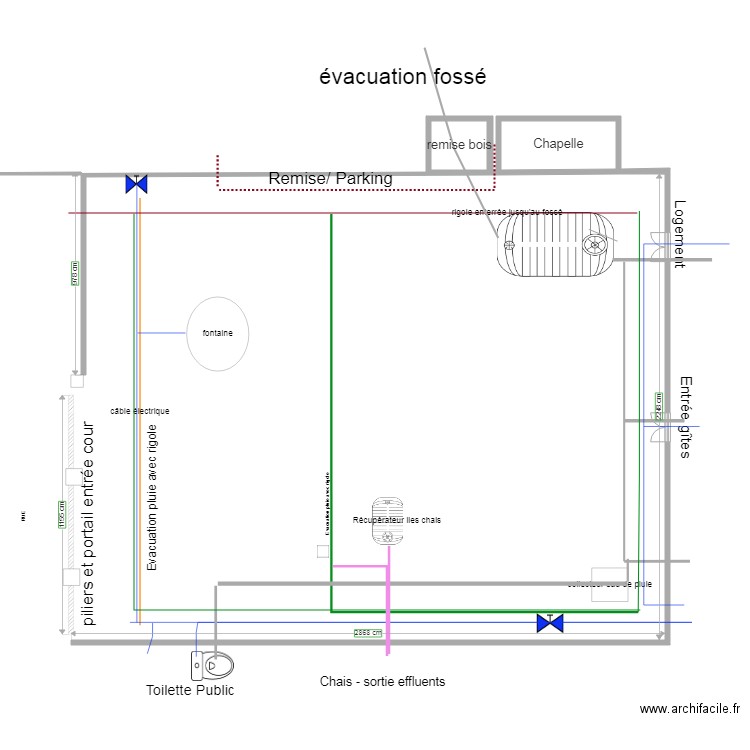 réseaux cour. Plan de 0 pièce et 0 m2