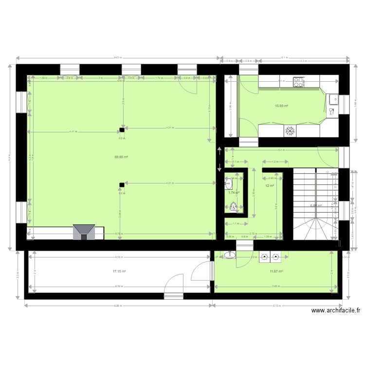 Maison Belfaux Rez Carrelage. Plan de 0 pièce et 0 m2