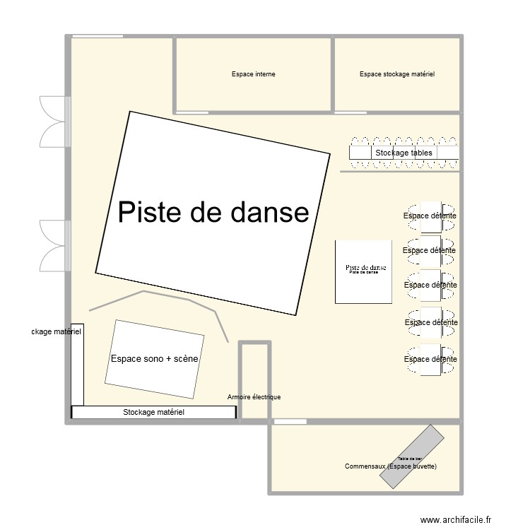 Soirée terminales. Plan de 5 pièces et 120 m2