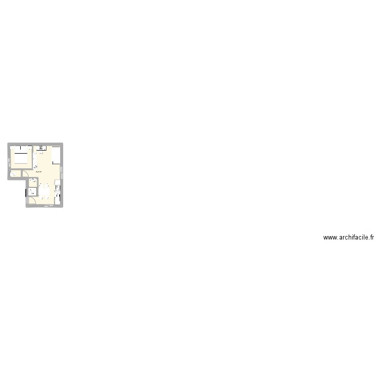 CABANON2. Plan de 1 pièce et 29 m2