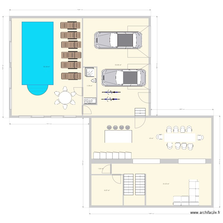 plan garage rdc 2. Plan de 0 pièce et 0 m2