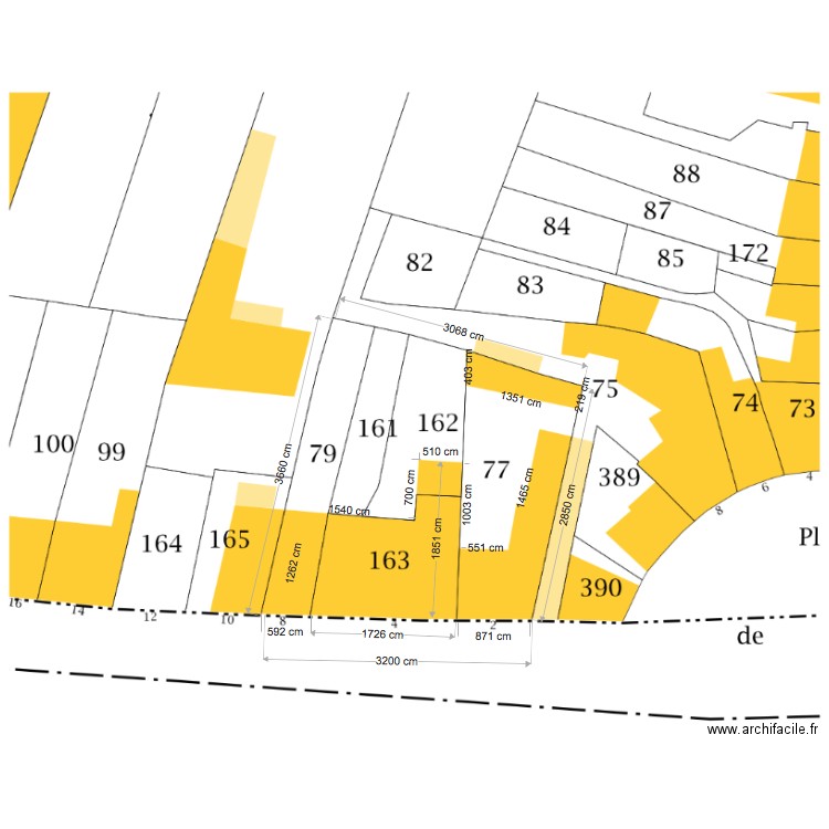 plan de masse existant Noyant. Plan de 0 pièce et 0 m2