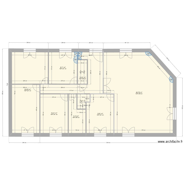 Plan de maison avec cloisons intérieures 6. Plan de 0 pièce et 0 m2