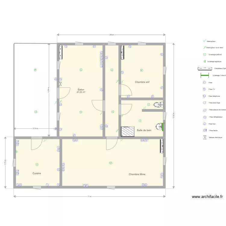 Lollia électricité avec cote ext. Plan de Lollia électricité avec cote ext. Plan de