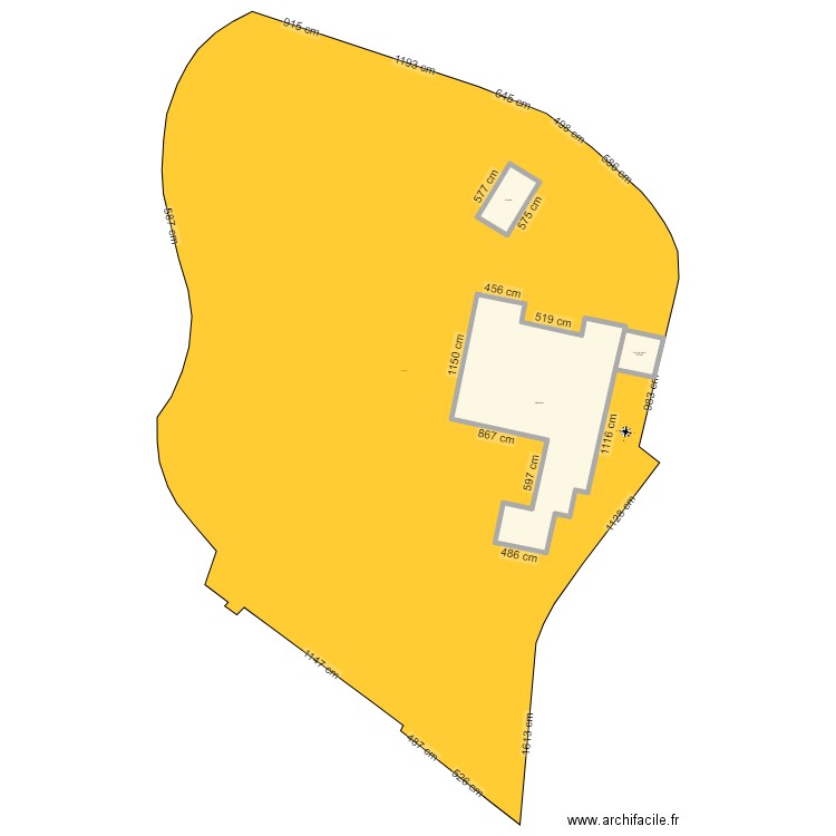 cadastre Kerraros coté. Plan de 3 pièces et 199 m2