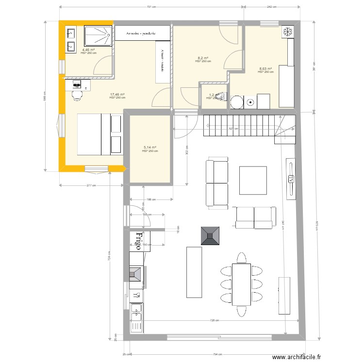 Maison Perrin - 2e proposition Extension. Plan de 0 pièce et 0 m2