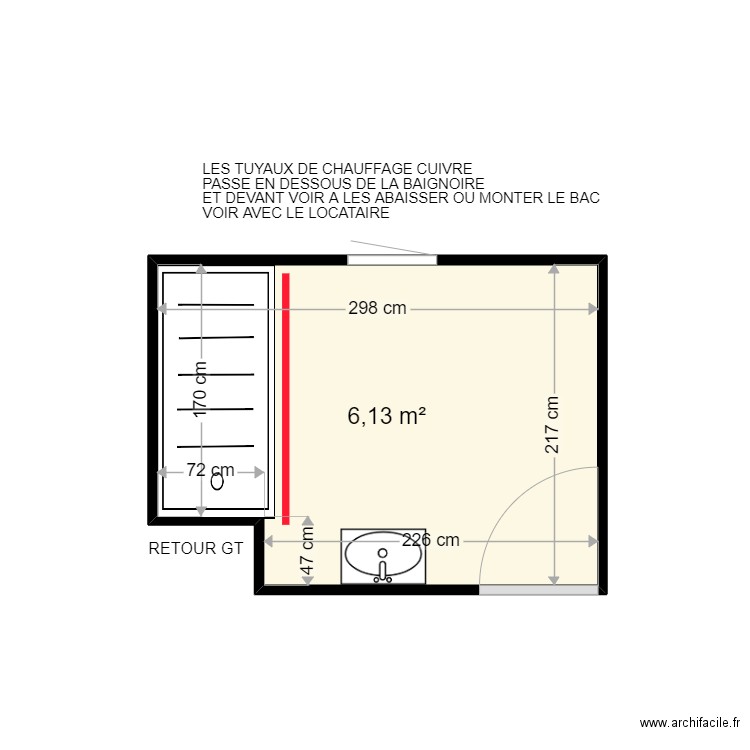 BIALEK ETIENNE . Plan de 1 pièce et 6 m2