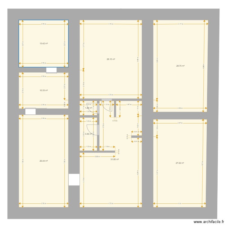 ANDENMATTEN Bernard Projet. Plan de 19 pièces et 345 m2