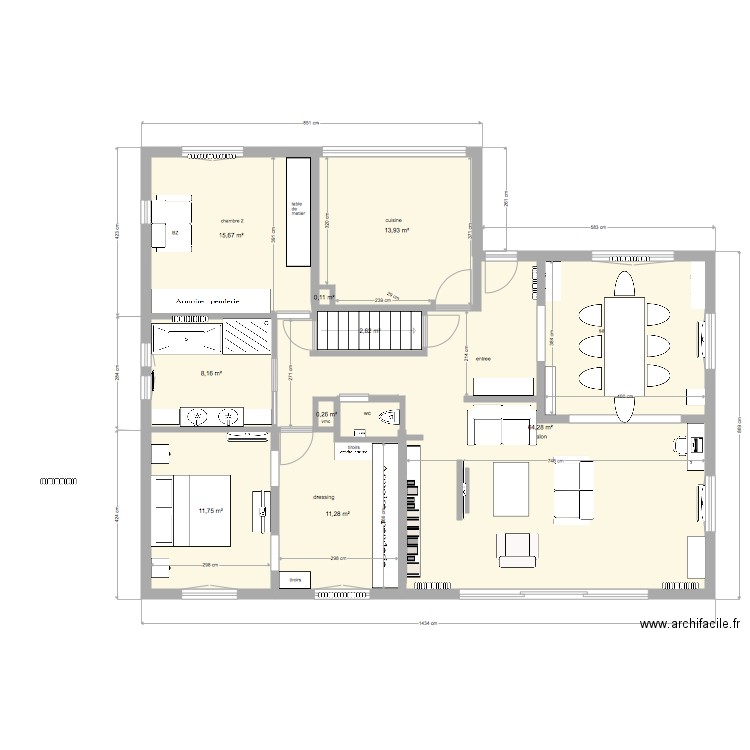 st prix rubelles meublé. Plan de 9 pièces et 128 m2