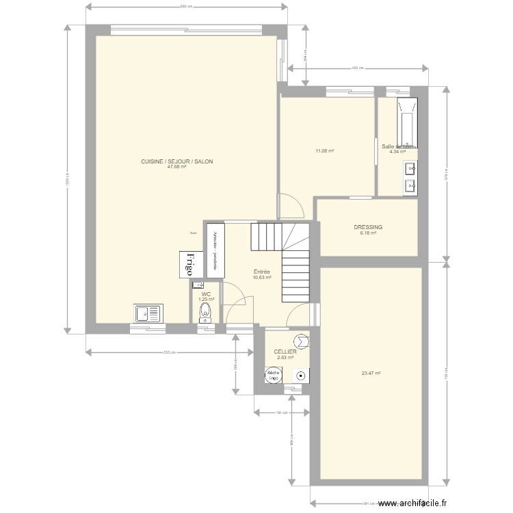 TENTATIVE RDC plui garage. Plan de 0 pièce et 0 m2