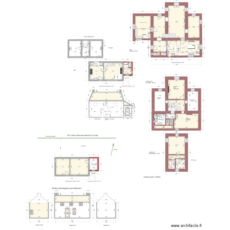 Grand Contest. Plan de 40 pièces et 398 m2