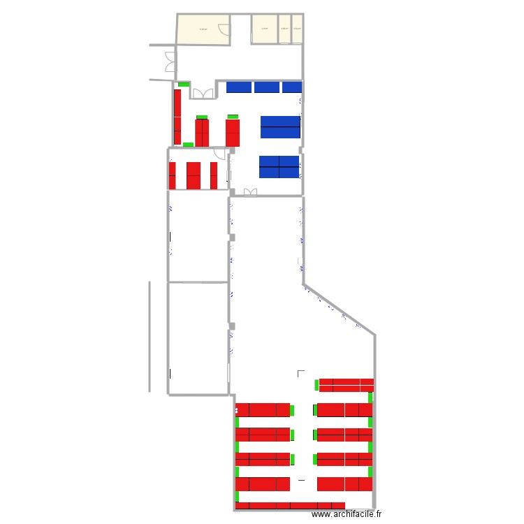 Mouraud 20e. Plan de 4 pièces et 15 m2