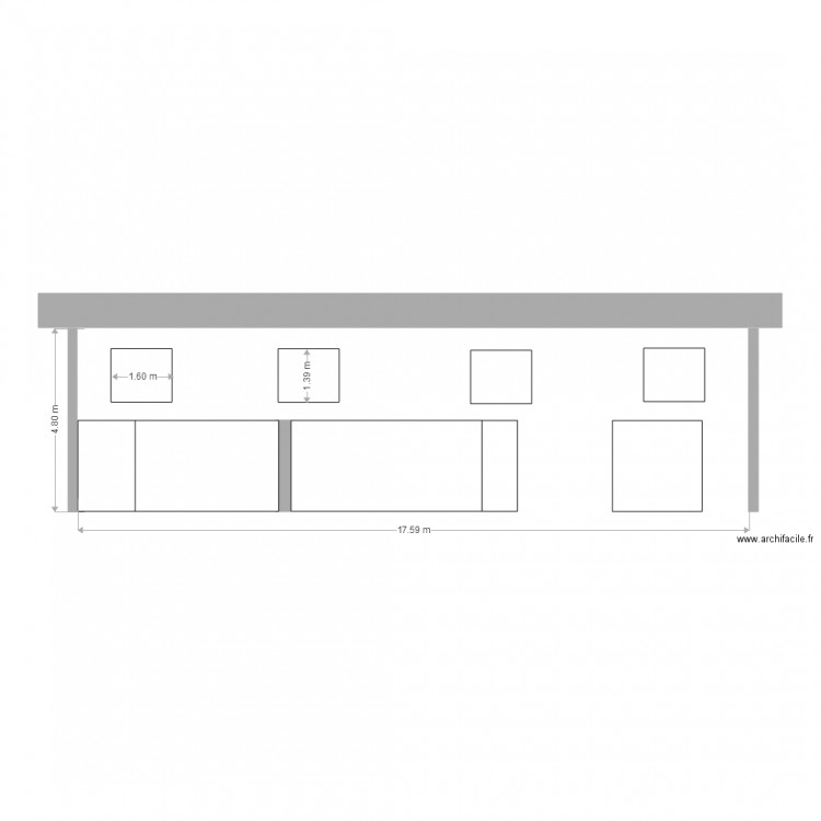 facade existante coté cour. Plan de 0 pièce et 0 m2