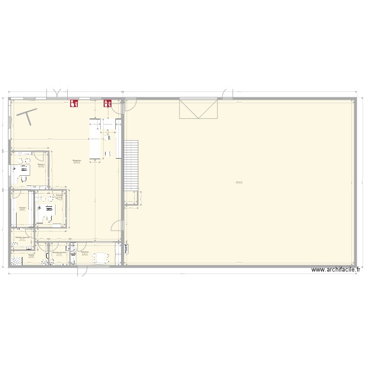 dacof rdc. Plan de 0 pièce et 0 m2