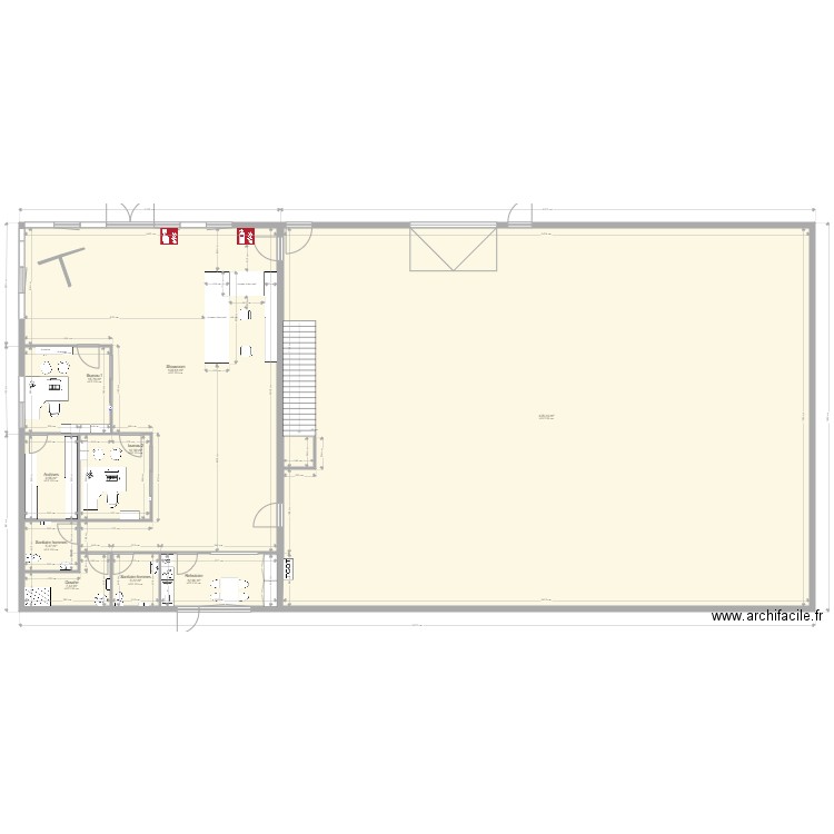 dacof rdc. Plan de 9 pièces et 625 m2