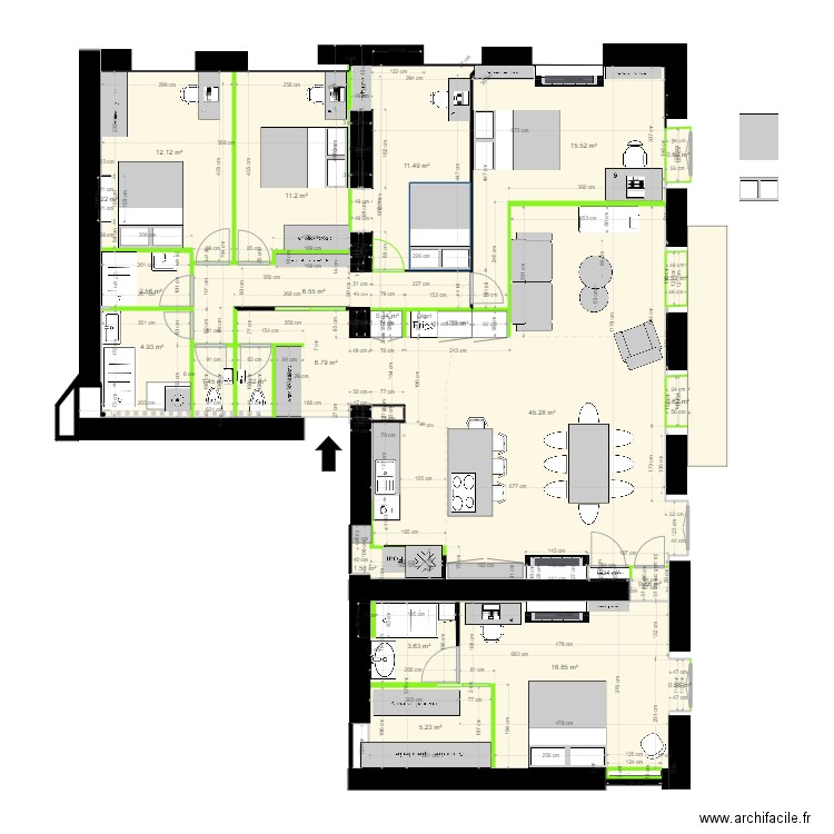 29 crs FR v22. Plan de 27 pièces et 153 m2