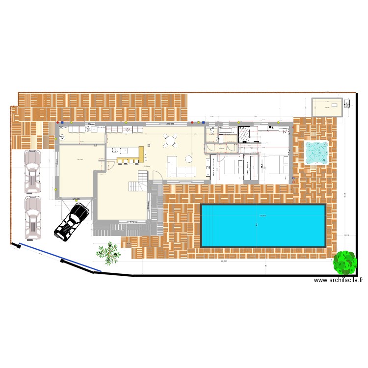 Maison Tristan. Plan de 6 pièces et 114 m2