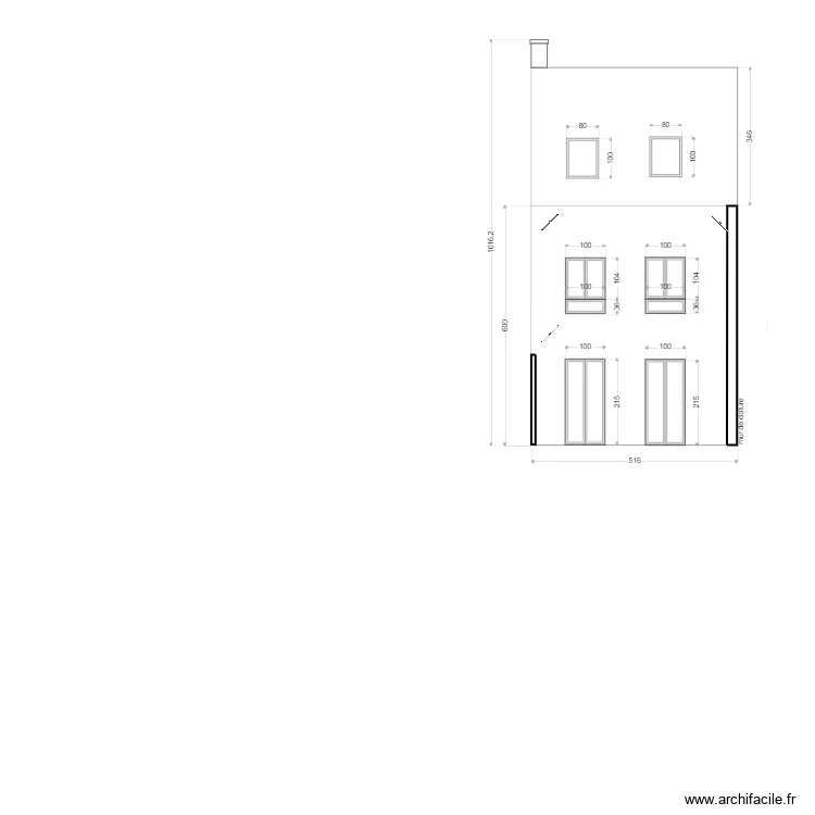 futur façade arrière de lacroix de ravignan. Plan de futur façade arrière de lacroix de ravignan. Plan de