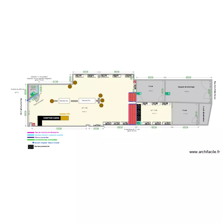 Saveurs de Mamilis apr&egrave;s travaux. Plan de 