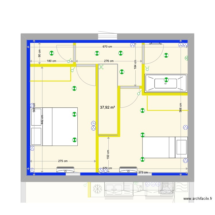 Cécile 5 copie. Plan de 4 pièces et 123 m2