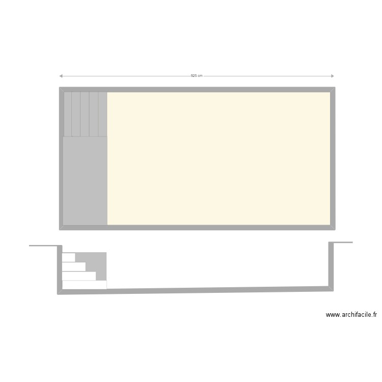 Plan en coupe piscine EHLE. Plan de 1 pièce et 41 m2