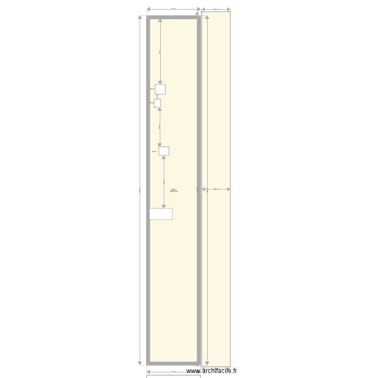 plan facade arriere. Plan de 1 pièce et 126 m2