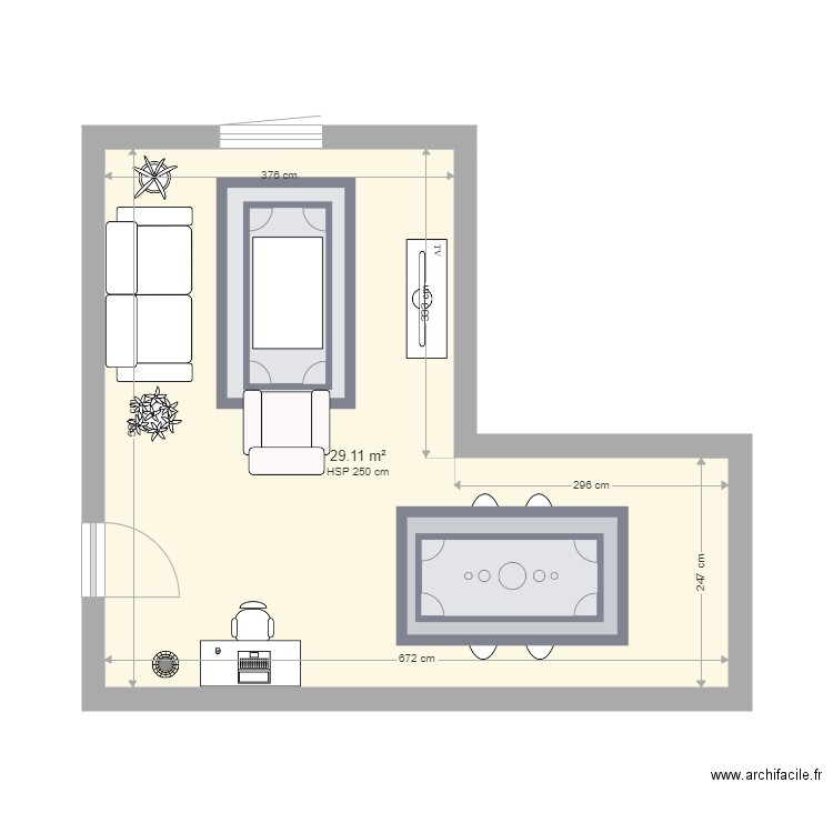 by toubet ndogbong. Plan de 1 pièce et 29 m2