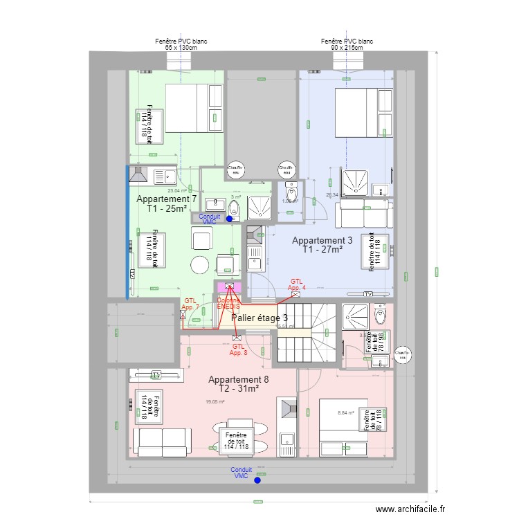 Pasteur Etage 3 d. Plan de 0 pièce et 0 m2