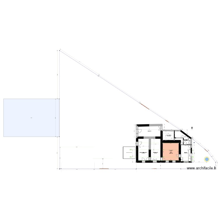 2023 04 bâtit Existant Ouvertures à modifier. Plan de 1 pièce et 26 m2