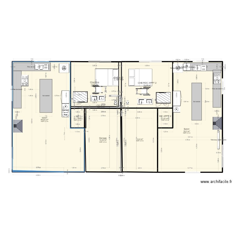 plan meublé. Plan de 12 pièces et 146 m2