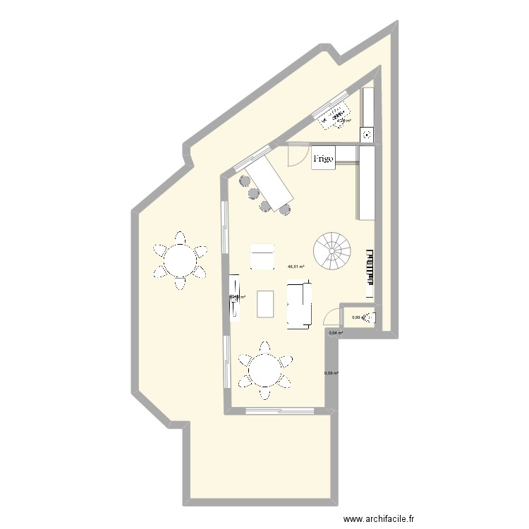90 Emile Zola toit v1. Plan de 6 pièces et 113 m2