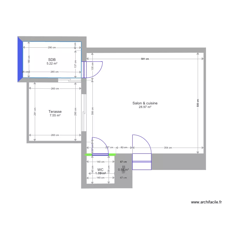 Appartement N 2. Plan de 