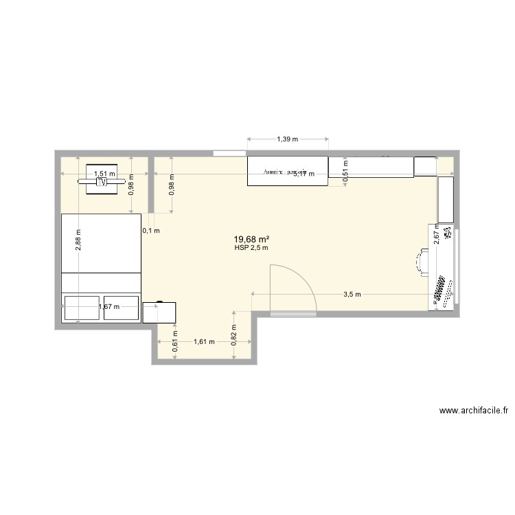 Chambre Antoine bis. Plan de 0 pièce et 0 m2