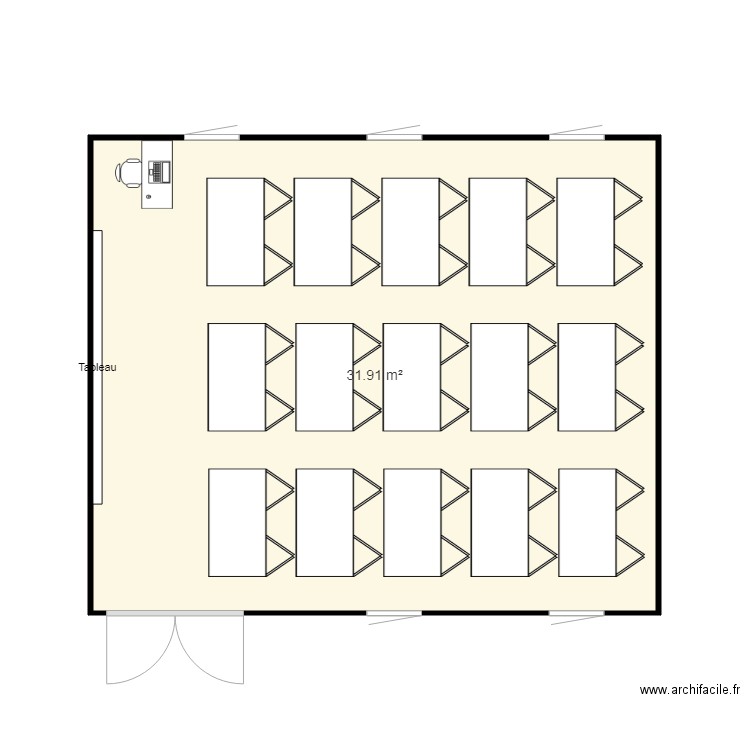 salle de classe. Plan de 0 pièce et 0 m2