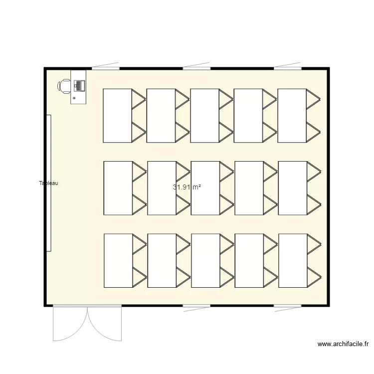 salle de classe. Plan de 