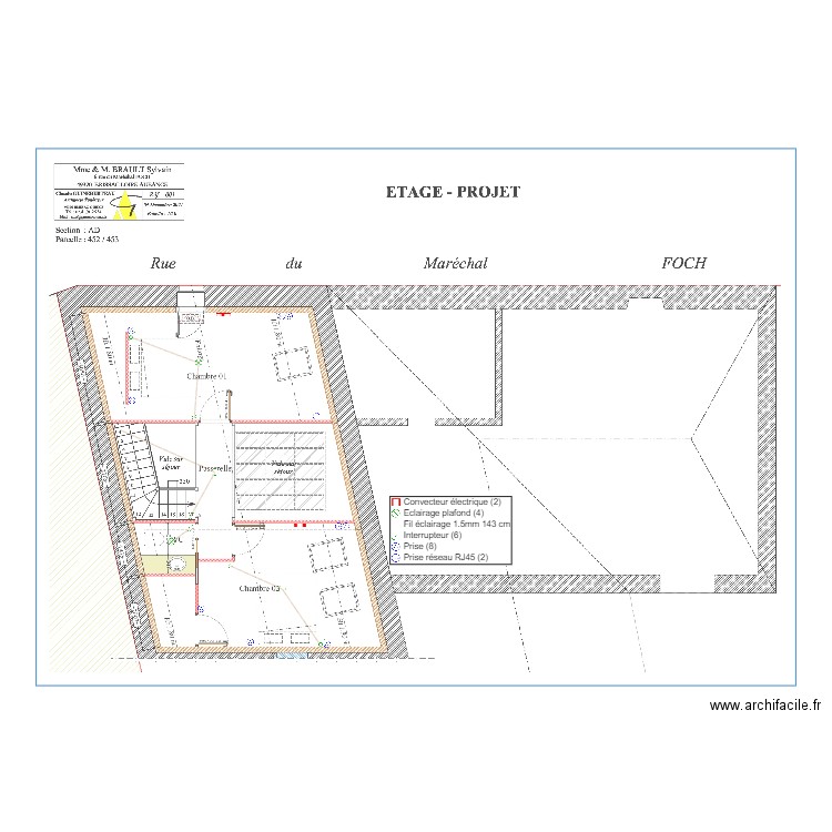 Plan Electrique R+1 Brault. Plan de 0 pièce et 0 m2