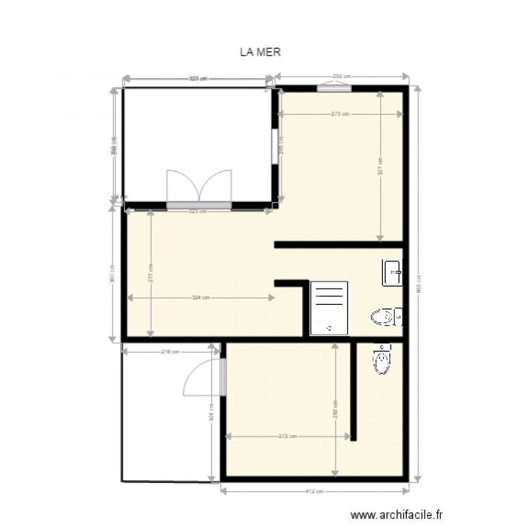 Bungalow du bas existant. Plan de 0 pièce et 0 m2