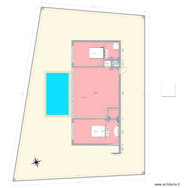 Plan maison réunion V4. Plan de 6 pièces et 487 m2