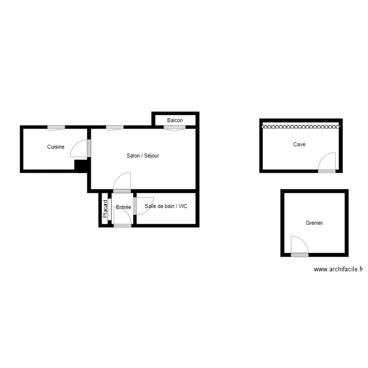 THEYS. Plan de 11 pièces et 42 m2