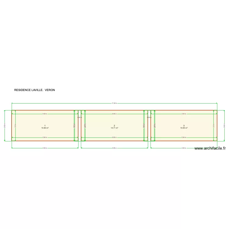 TERRASSE RESIDENCE LAVILLE  VERON. Plan de 