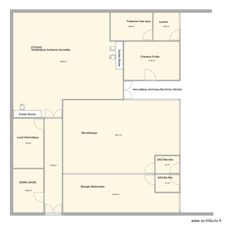 Plateau Lamentin Microbio Stocks. Plan de 0 pièce et 0 m2