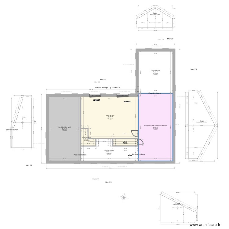 Munoz. Plan de 19 pièces et 286 m2