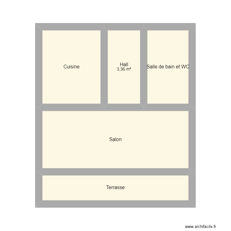 Plan Studio 3ème étage . Plan de 5 pièces et 31 m2