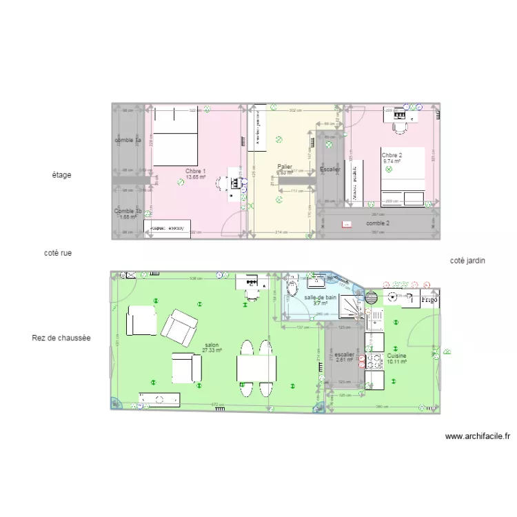 Maison 2 plan &eacute;lectrique. Plan de 