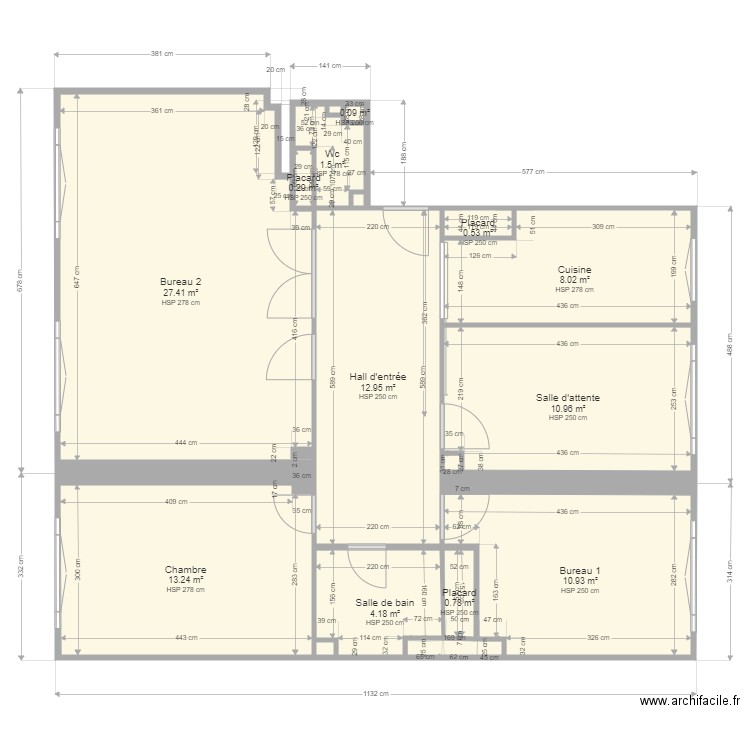 Plan Bureau . Plan de 0 pièce et 0 m2