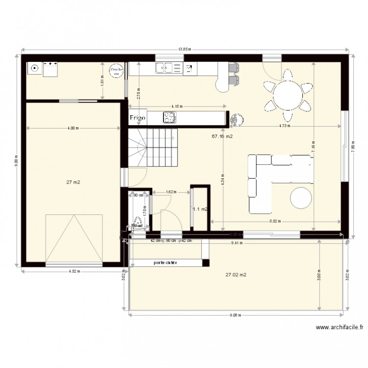 plan Naèl et Laura avec étage et terrasse. Plan de 0 pièce et 0 m2