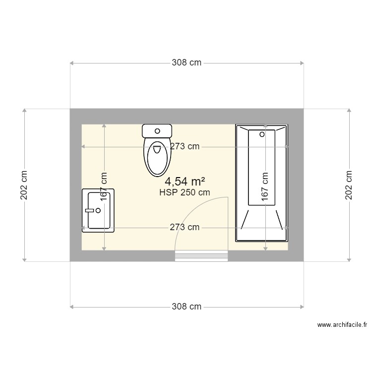 M BOREAU. Plan de 1 pièce et 5 m2