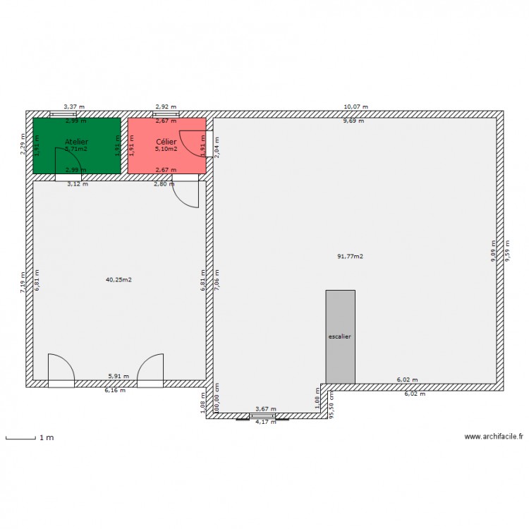 plan rdc en L. Plan de 0 pièce et 0 m2