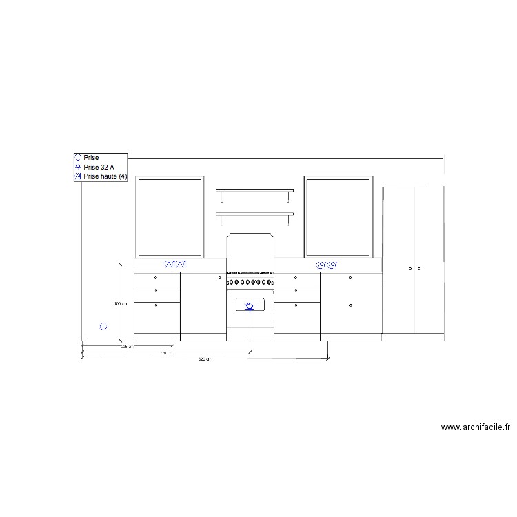 élévation cuisine Chirac 2. Plan de 0 pièce et 0 m2